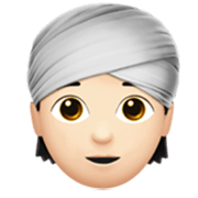 👳🏻 Emoji Persona Con Turbante: Tono De Piel Claro en Apple iOS 17.4.
