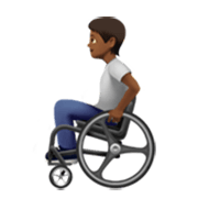 🧑🏾‍🦽 Emoji Person in manuellem Rollstuhl: mitteldunkle Hautfarbe Apple iOS 17.4.