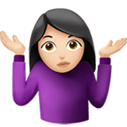 🤷🏻‍♀️ Emoji Mulher Dando De Ombros: Pele Clara na Apple iOS 17.4.