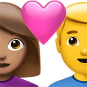Émoji 👩🏽‍❤️‍👨 Couple Avec Cœur - Femme: Peau Légèrement Mate, Hombre sur Apple iOS 17.4.