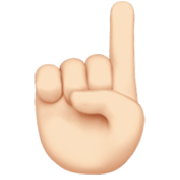 ☝🏻 Emoji nach oben weisender Zeigefinger von vorne: helle Hautfarbe Apple iOS 17.4.