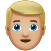 👱🏼‍♂️ Emoji Hombre Rubio: Tono De Piel Claro Medio en Apple iOS 17.4.