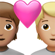 Émoji 🧑🏽‍❤️‍🧑🏼 Couple Avec Cœur: Personne, Personne, Peau Légèrement Mate, Peau Moyennement Claire sur Apple iOS 17.4.