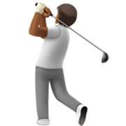 🏌🏾 Emoji Golfista: Pele Morena Escura na Apple iOS 17.4.