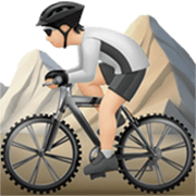 🚵🏻 Emoji Pessoa Fazendo Mountain Bike: Pele Clara na Apple iOS 17.4.