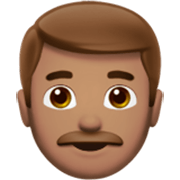👨🏽 Emoji Hombre: Tono De Piel Medio en Apple iOS 17.4.