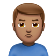 Emoji 🙎🏽‍♂️ Uomo Imbronciato: Carnagione Olivastra su Apple iOS 17.4.