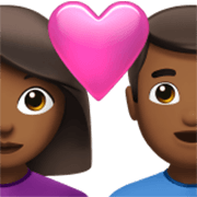 👩🏾‍❤️‍👨🏾 Emoji Pareja Enamorada - Mujer: Tono De Piel Oscuro Medio, Hombre: Tono De Piel Oscuro Medio en Apple iOS 17.4.