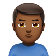 🙎🏾‍♂️ Emoji Hombre Haciendo Pucheros: Tono De Piel Oscuro Medio en Apple iOS 17.4.