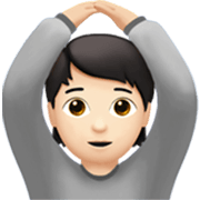 🙆🏻 Emoji Person mit Händen auf dem Kopf: helle Hautfarbe Apple iOS 17.4.