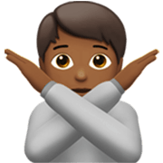 🙅🏾 Emoji Person mit überkreuzten Armen: mitteldunkle Hautfarbe Apple iOS 17.4.