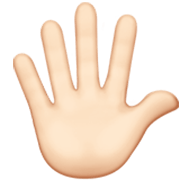 🖐🏻 Emoji Hand mit gespreizten Fingern: helle Hautfarbe Apple iOS 17.4.