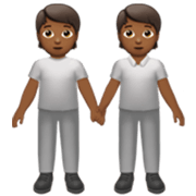 🧑🏾‍🤝‍🧑🏾 Emoji sich an den Händen haltende Personen: mitteldunkle Hautfarbe Apple iOS 17.4.
