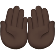 Emoji 🤲🏿 Mani Unite In Alto: Carnagione Scura su Apple iOS 17.4.