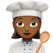 👩🏾‍🍳 Emoji Cozinheira: Pele Morena Escura na Apple iOS 17.4.