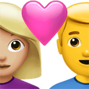 👩🏼‍❤️‍👨 Emoji Beso - Mujer, Hombre: Tono De Piel Claro Medio,Tono De Piel Medio en Apple iOS 17.4.