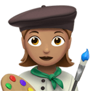 Emoji 👩🏽‍🎨 Artista Donna: Carnagione Olivastra su Apple iOS 17.4.
