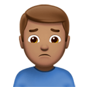 Emoji 🙍🏽‍♂️ Uomo Corrucciato: Carnagione Olivastra su Apple iOS 17.4.