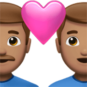👨🏽‍❤️‍👨🏽 Emoji Pareja Enamorada - Hombre: Tono De Piel Medio, Hombre: Tono De Piel Medio en Apple iOS 17.4.