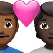 Émoji 👨🏾‍❤️‍🧑🏿 Couple Avec Cœur: Homme, Personne, Peau Mate, Peau Foncée sur Apple iOS 17.4.