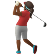 🏌🏾‍♀️ Emoji Golferin: mitteldunkle Hautfarbe Apple iOS 17.4.