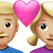 Emoji 👨🏼‍❤️‍👩🏼 Coppia Con Cuore - Uomo: Carnagione Abbastanza Chiara, Donna: Carnagione Abbastanza Chiara su Apple iOS 17.4.