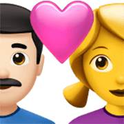 👨🏻‍❤️‍👩 Emoji Casal Apaixonado - Homem: Pele Clara, Mulher na Apple iOS 17.4.