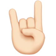 🤘🏻 Emoji Mano Haciendo El Signo De Cuernos: Tono De Piel Claro en Apple iOS 17.4.