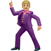 🕺🏼 Emoji tanzender Mann: mittelhelle Hautfarbe Apple iOS 17.4.