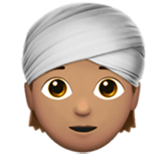Emoji 👳🏽 Persona Con Turbante: Carnagione Olivastra su Apple iOS 17.4.