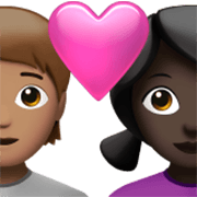 Couple Avec Cœur: Personne, Femme, Peau Légèrement Mate, Peau Foncée Apple iOS 17.4.