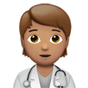 Emoji 🧑🏽‍⚕️ Persona Che Lavora Nella Sanità: Carnagione Olivastra su Apple iOS 17.4.
