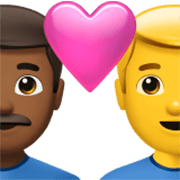 👨🏾‍❤️‍👨 Emoji Pareja Enamorada - Hombre: Tono De Piel Oscuro Medio, Hombre en Apple iOS 17.4.