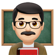 Emoji 👨🏻‍🏫 Professore: Carnagione Chiara su Apple iOS 17.4.
