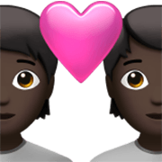 Émoji 🧑🏿‍❤️‍🧑🏿 Couple Avec Cœur: Personne, Personne, Peau Foncée sur Apple iOS 17.4.