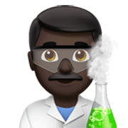 Émoji 👨🏿‍🔬 Scientifique Homme : Peau Foncée sur Apple iOS 17.4.