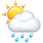 🌦️ Emoji Sol Detrás De Una Nube Con Lluvia en Apple iOS 17.4.