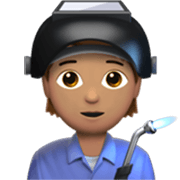 🧑🏽‍🏭 Emoji Operario: Tono De Piel Medio en Apple iOS 17.4.