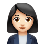 👩🏻‍💼 Emoji Oficinista Mujer: Tono De Piel Claro en Apple iOS 17.4.