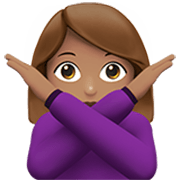 Emoji 🙅🏽‍♀️ Donna Con Gesto Di Rifiuto: Carnagione Olivastra su Apple iOS 17.4.
