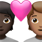 Émoji 🧑🏿‍❤️‍🧑🏽 Couple Avec Cœur: Personne, Personne, Peau Foncée, Peau Légèrement Mate sur Apple iOS 17.4.