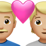 👨🏼‍❤️‍🧑🏼 Emoji Liebespaar: Mannn, Person, mittelhelle Hautfarbe Apple iOS 17.4.