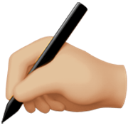 ✍🏼 Emoji Escrevendo à Mão: Pele Morena Clara na Apple iOS 17.4.
