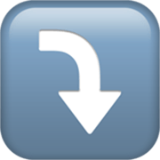 ⤵️ Emoji Flecha Derecha Curvándose Hacia Abajo en Apple iOS 17.4.