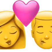 Emoji 👩‍❤️‍💋‍👨 Bacio Tra Coppia: Donna E Uomo su Apple iOS 17.4.