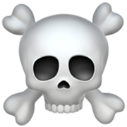 Totenkopf mit gekreuzten Knochen Apple iOS 17.4.