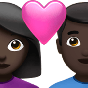 Couple Avec Cœur - Femme: Peau Foncée, Homme: Peau Foncée Apple iOS 17.4.