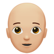 🧑🏼‍🦲 Emoji Persona: Tono De Piel Claro Medio, Sin Pelo en Apple iOS 17.4.