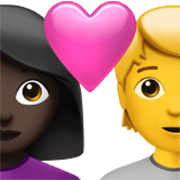 Émoji 👩🏿‍❤️‍🧑 Couple Avec Cœur: Femme, Personne, Peau Foncée, Pas de teint sur Apple iOS 17.4.