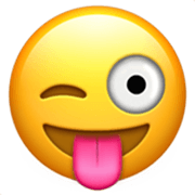 😜 Emoji zwinkerndes Gesicht mit herausgestreckter Zunge Apple iOS 17.4.
